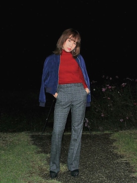 「撮影」｜「アイテム（ブルゾン）」を使った、えりかさん（レディース・153cm）の冬コーディネート