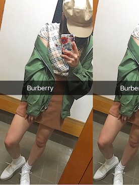 「バーバリー」｜「アイテム（キャスケット）」を使った、えりかさん（レディース・153cm）の秋コーディネート