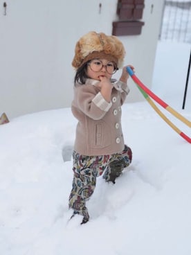 「雪だるま」｜LOUIS☆LOUIEさん（キッズ・80cm）の春コーディネート