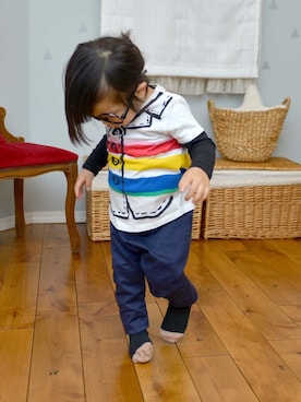 「wolf&ritaのアイテム（Tシャツ/カットソー、その他）」を使った、LOUIS☆LOUIEさん（キッズ・90cm）の春コーディネート