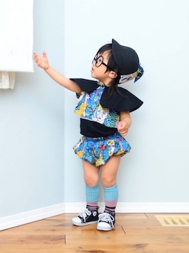 「☆のアイテム（その他、その他）」を使った、LOUIS☆LOUIEさん（キッズ・90cm）の夏コーディネート