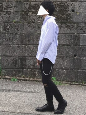 「ROXD（ロッド）のアイテム（ウォレットチェーン）」を使った、Noskeさん（メンズ・170cm）の秋コーディネート