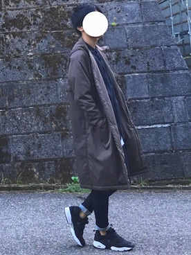 「LIDNM（リドム）のアイテム（モッズコート）」を使った、Noskeさん（メンズ・170cm）の秋コーディネート