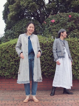「45R」｜「アイテム（チェスターコート）」を使った、m.maedaさん（レディース・161cm）の冬コーディネート