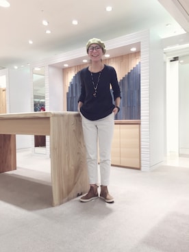 「45R」｜「アイテム（ハンチング/ベレー帽）」を使った、m.maedaさん（レディース・161cm）の冬コーディネート