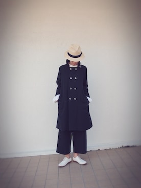 「45R」｜「アイテム（トレンチコート）」を使った、m.maedaさん（レディース・161cm）の春コーディネート