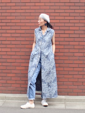 「マーガレット・ハウエル(MARGARET HOWELL)」｜「アイテム（ワンピース/ドレス）」を使った、m.maedaさん（レディース・161cm）の春コーディネート