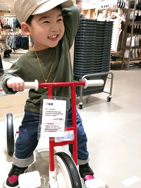 「Macanna（マカナ）のアイテム」を使った、穎さん（キッズ・80cm）の冬コーディネート