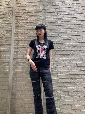 「ロックコーデ」｜「アイテム（アクセサリー）」を使った、moeさん（レディース・158cm）の夏コーディネート