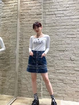 「ロンt」｜「アイテム（アクセサリー）」を使った、moeさん（レディース・158cm）の冬コーディネート