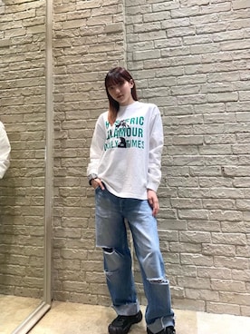 「ロンt」｜「アイテム（アクセサリー）」を使った、moeさん（レディース・158cm）の冬コーディネート