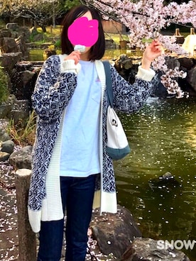 「BEAMS BOY（ビームスボーイ）のCAMBER / カスタム ポケットT（Tシャツ/カットソー、ホワイト系）」を使った、cotamamaさん（レディース・80cm）の春コーディネート