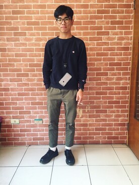 「Dr. Martens（ドクターマーチン）のDr.Martens (ドクターマーチン)/1461 3EYE GIBSON SHOES（その他シューズ）」を使った、Felixさん（メンズ・172cm）の冬コーディネート