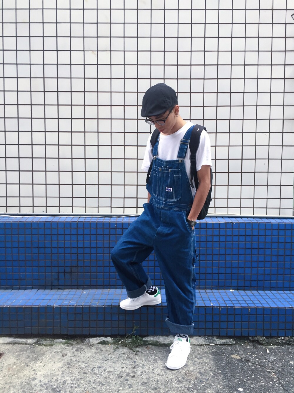 「ootd、outfit、streetstyle、adidas、adidas originals、denim、VINTAGE」｜「ZARAのアイテム（帽子、ブラック系）」を使った、Felixさん（メンズ・172cm）の秋コーディネートの1枚目の写真