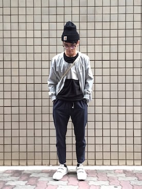「blue」｜「アイテム（カーゴパンツ）」を使った、Felixさん（メンズ・172cm）の秋コーディネート