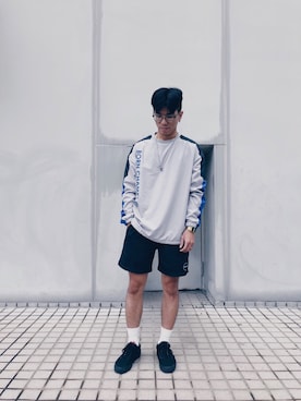 「CASIO」｜「アイテム（スウェット）」を使った、Felixさん（メンズ・173cm）の夏コーディネート
