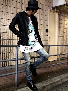 「backlash」｜「アイテム（ライダースジャケット）」を使った、Ryotaさん（メンズ・170cm）の夏コーディネート