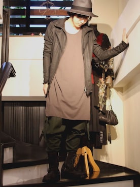 「ISAMU KATAYAMA BACKLASH（イサムカタヤマバックラッシュ）のアイテム（ブーツ）」を使った、Ryotaさん（メンズ・170cm）の夏コーディネート