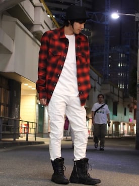「KMRii（ケムリ）のアイテム（シューズ）」を使った、Ryotaさん（メンズ・170cm）の夏コーディネート