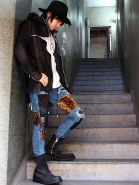 「ISAMU KATAYAMA BACKLASH（イサムカタヤマバックラッシュ）のアイテム（ブーツ）」を使った、Ryotaさん（メンズ・170cm）の秋コーディネート