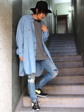 「OVERDESIGN（オーバーデザイン）のアイテム」を使った、Ryotaさん（メンズ・170cm）の秋コーディネート