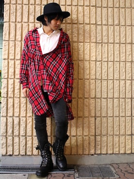 「ISAMU KATAYAMA BACKLASH（イサムカタヤマバックラッシュ）のアイテム（ブーツ）」を使った、Ryotaさん（メンズ・170cm）の秋コーディネート