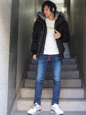 「Mackage（マッカージュ）のアイテム（ジャケット/アウター）」を使った、Ryotaさん（メンズ・170cm）の秋コーディネート