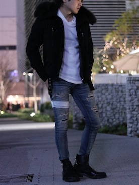 「roar（ロアー）のアイテム」を使った、Ryotaさん（メンズ・170cm）の冬コーディネート