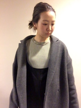 「オールバック」｜「アイテム（サロペット/オーバーオール）」を使った、am.    ☺︎さん（レディース・158cm）の秋コーディネート