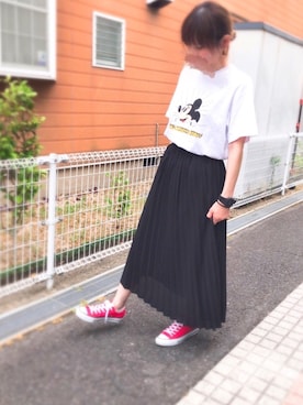 「ミッキー」｜「アイテム（腕時計）」を使った、mochaさん（レディース・153cm）の夏コーディネート