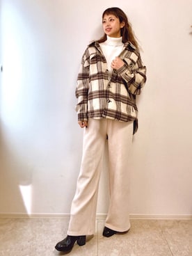 「Right-on（ライトオン）のアイテム（その他アウター）」を使った、𖣔 𝕒𝕚 𖣔さん（レディース・155cm）の秋コーディネート