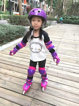 「Iのアイテム（その他、ピンク系）」を使った、Mi_homeさん（キッズ）の冬コーディネート