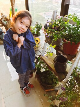 「Iのアイテム（トップス、その他）」を使った、Mi_homeさん（キッズ）の冬コーディネート