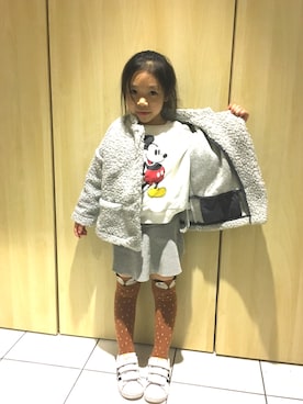 「ZARA KIDSのアイテム（ブルゾン）」を使った、Mi_homeさん（キッズ・110cm）の冬コーディネート