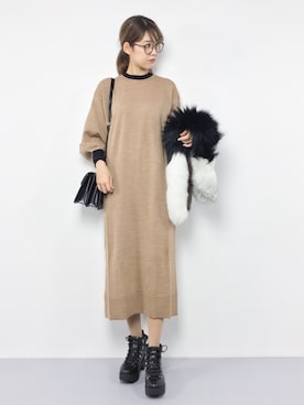 「G.V.G.V.（ジーヴィージーヴィー）のアイテム（ワンピース/ドレス）」を使った、yukiさん（レディース・169cm）の冬コーディネート