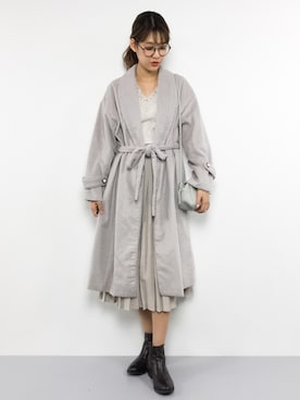 「axes femme（アクシーズファム）のアイテム（チェスターコート）」を使った、yukiさん（レディース・169cm）の冬コーディネート
