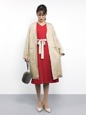 「GOUT COMMUN（グーコミューン）のアイテム（ショルダーバッグ）」を使った、yukiさん（レディース・169cm）の冬コーディネート