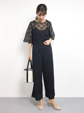 「merlot plus（メルロープリュス）のアイテム（オールインワン・サロペット）」を使った、yukiさん（レディース・169cm）の夏コーディネート