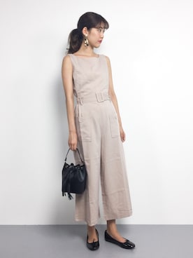 「アイテム（つなぎ/オールインワン、ベージュ系）」を使った、yukiさん（レディース・169cm）の夏コーディネート