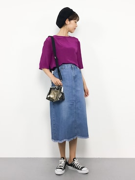 「Ameri（アメリ）のアイテム（トップス）」を使った、yukiさん（レディース・169cm）の夏コーディネート