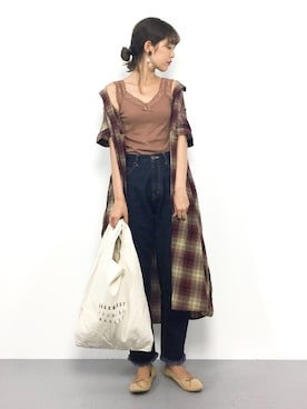 「レースタンク」｜yukiさん（レディース・169cm）の夏コーディネート