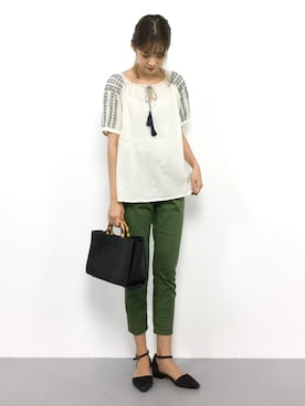 「カーキパンツ」｜yukiさん（レディース・169cm）の夏コーディネート