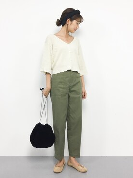 「カーキパンツ」｜yukiさん（レディース・169cm）の夏コーディネート
