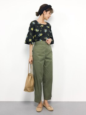 「カーキパンツ」｜yukiさん（レディース・169cm）の夏コーディネート