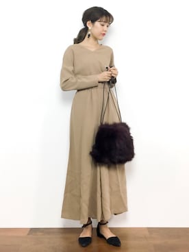 「アイテム（つなぎ/オールインワン、ベージュ系）」を使った、yukiさん（レディース・169cm）の秋コーディネート