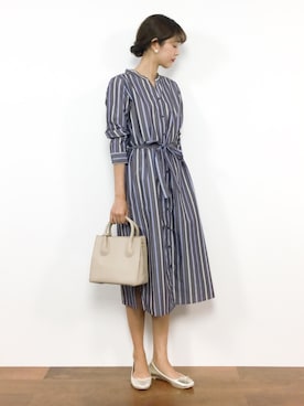 「N.（N. Natural Beauty Basic）（エヌエヌナチュラルビューティーベーシック）のアイテム（シャツワンピース）」を使った、yukiさん（レディース・169cm）の秋コーディネート