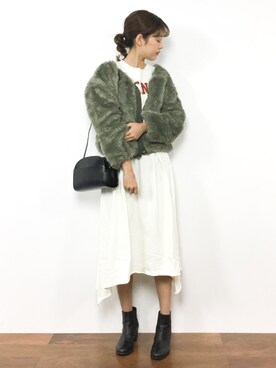 「select MOCA（セレクトモカ）のアイテム（ノーカラージャケット）」を使った、yukiさん（レディース・169cm）の秋コーディネート