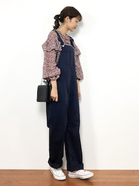 「Dickies（ディッキーズ）のアイテム（オールインワン・サロペット）」を使った、yukiさん（レディース・169cm）の秋コーディネート