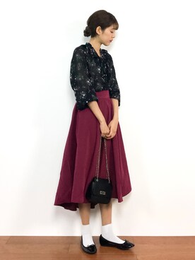 「ボウタイブラウス」｜yukiさん（レディース・169cm）の秋コーディネート