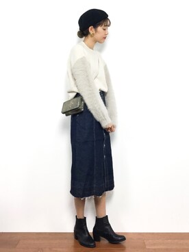 「URBAN RESEARCH（アーバンリサーチ）のアイテム（デニムスカート）」を使った、yukiさん（レディース・169cm）の秋コーディネート